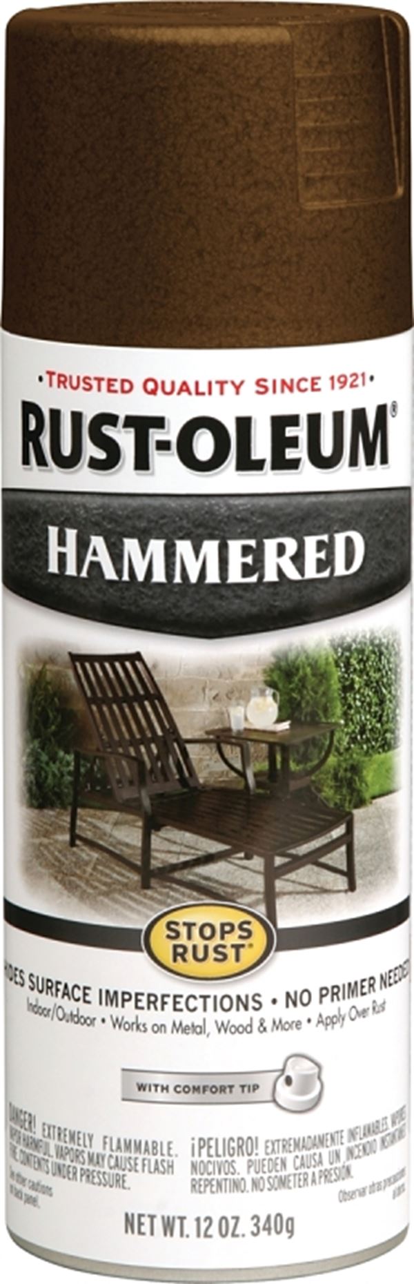 Rust-Oleum 210880 Hammered Spray Paint, Hammered, Brown, 12 oz, Can