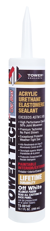 Tower Sealants Tower Tech2 TS-00142 Sealant, Off-White, 60 min Curing, -40 to 180 deg F, 10.1 fl-oz Cartridge, Pack of 12