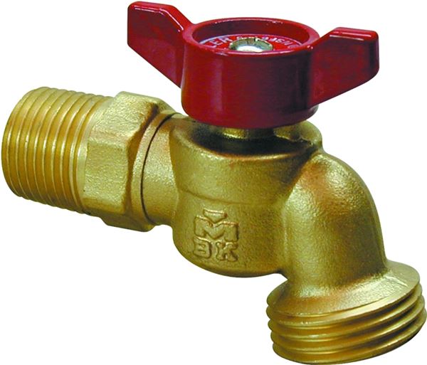 B & K 103-054HN Hose Bibb, 3/4 x 3/4 in Connection, MPT x Male Hose, 125 psi Pressure, Brass Body, Antique