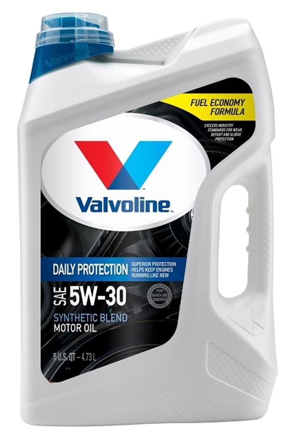 Valvoline Daily Protection 881159 Synthetic Blend Motor Oil, 5W-30, 5 qt, Jug, Pack of 3