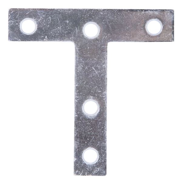 ProSource 22529ZCL T-Plate, 3 in L, 3 in W, 2 mm Thick, Steel, Zinc, Pack of 20