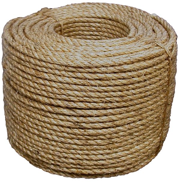 T.W. Evans Cordage 30-004 Rope, 1/2 in Dia, 600 ft L, Manila, Natural