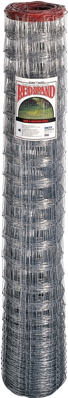 Red Brand 75513 Deer and Orchard Fence, 165 ft L, 60 in H, 14-1/2 Gauge, Galvanized