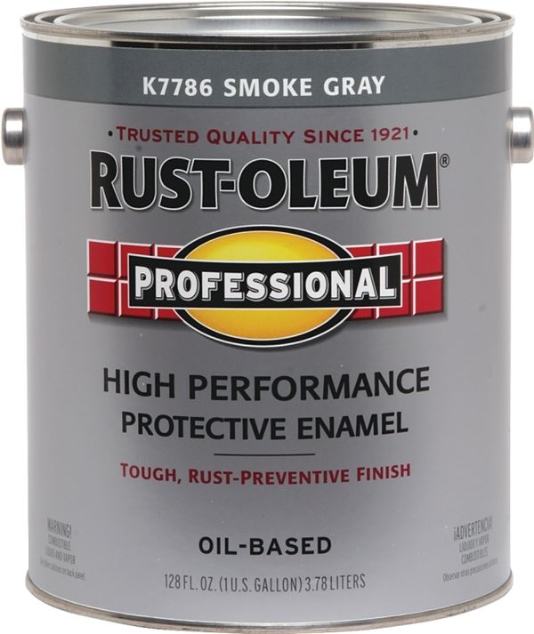 RUST-OLEUM PROFESSIONAL K7786402 Protective Enamel, Gloss, Smoke Gray, 1 gal Can, Pack of 2