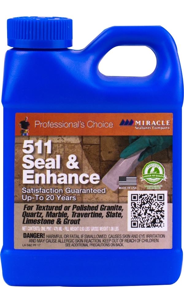 Miracle Sealants 511 Series SEENPT6 Seal and Enhance, 1 pt, Liquid, Solvent-Like