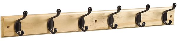 National Hardware DPV8170 S812-982 Hook Rail, 6-Hook, Wood, Oil-Rubbed Bronze