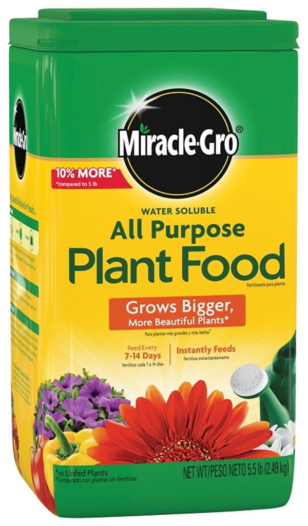 Miracle-Gro 1011410 Water Soluble All-Purpose Plant Food, 5 lb, Solid, 24-8-16 N-P-K Ratio