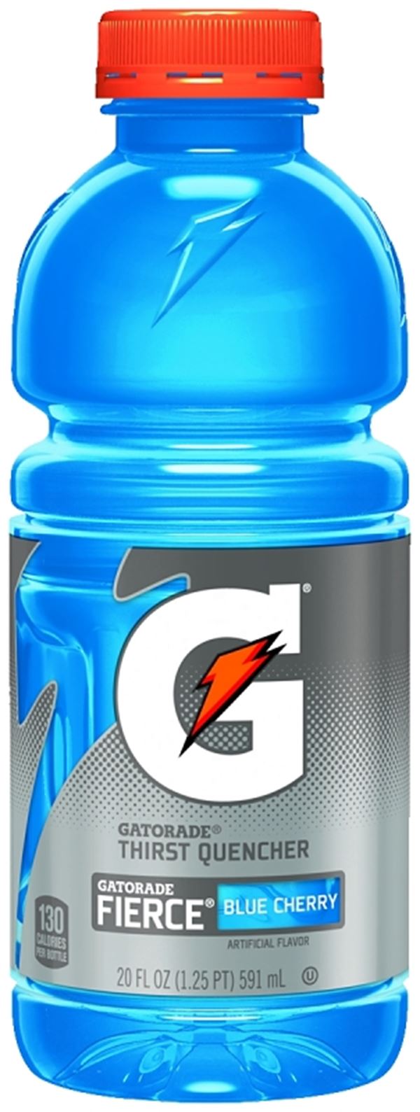 Gatorade 10412 Thirst Quencher Sports Drink, Liquid, Fierce Blue Cherry Flavor, 20 oz Bottle, Pack of 24