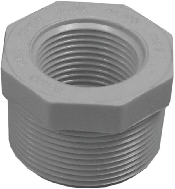 IPEX 435708 Reducing Bushing, 1-1/2 x 1 in, MPT x FPT, White, SCH 40 Schedule, 150 psi Pressure