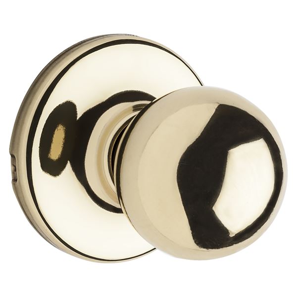 Kwikset 488P 3 CP Dummy Door Knob, 1-7/8 in Dia Knob, Polished Brass