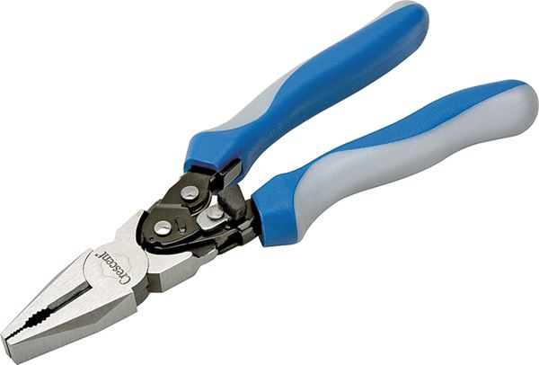 Crescent Pro Series PS20509C Linesman's Plier, 8 in OAL, 11 AWG Cutting Capacity, Blue/Gray Handle, 1 in W Jaw