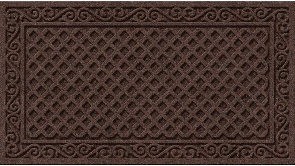 Apache Mills Textures AP883-1403F Door Mat, 30 in L, 18 in W, Iron Lattice Pattern, Plastic Surface, Walnut