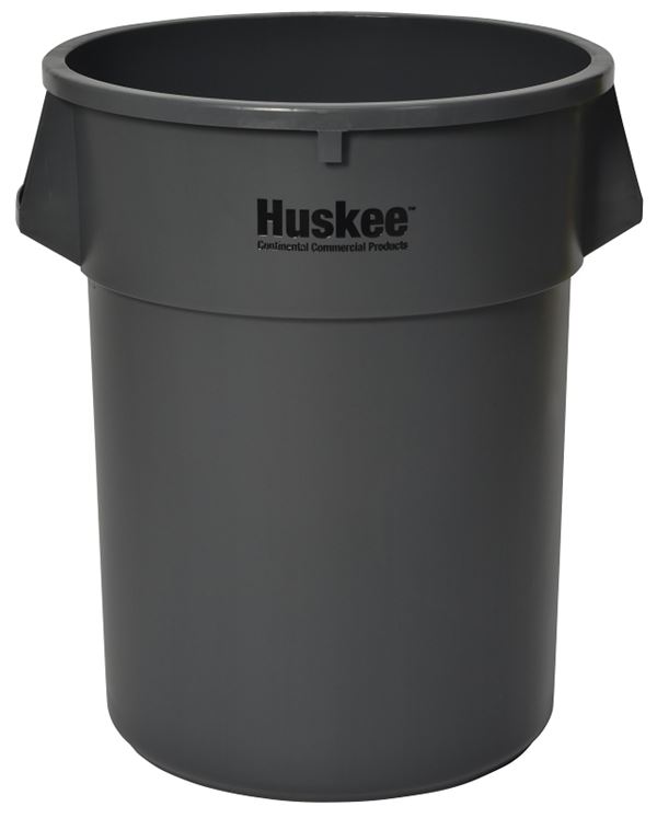 Continental Commercial 5500GY Trash Receptacle, 55 gal, Plastic, Gray