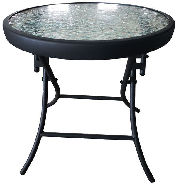 Seasonal Trends 50393 End Table, 16 in W, 15-3/4 in D, Steel Frame, Round Table, Glass/Steel Table