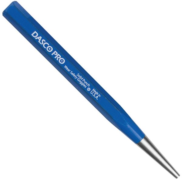 Dasco Pro 566-0 Solid Punch, 3/16 in Tip, 7 in L, HCS