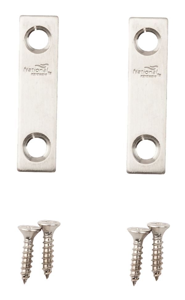 National Hardware N348-359 Mending Brace, 2 in L, 1/2 in W, Stainless Steel, Screw Mounting