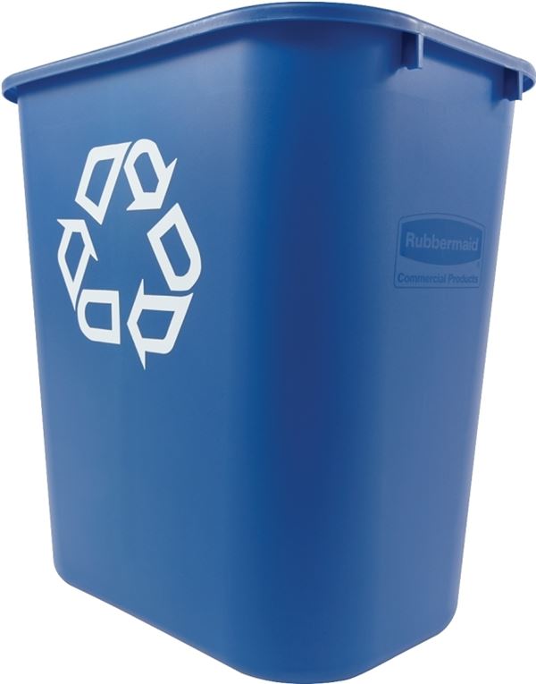 Rubbermaid FG295673BLUE Deskside Waste Basket, 28.125 qt Capacity, Polyethylene, Blue