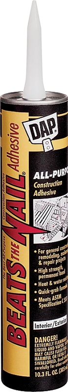 DAP 25082 Construction Adhesive, Gray, 10.3 oz Tube, Pack of 24