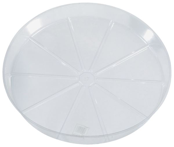 Gardener's Blue Ribbon VS17 Planter Saucer, 17 in Dia, Vinyl, Clear, Pack of 15