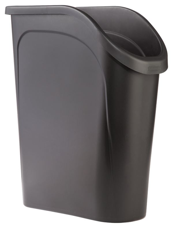 Rubbermaid 2097067 Under Counter Waste Basket, 6 gal Capacity, Resin, Black, Pack of 4