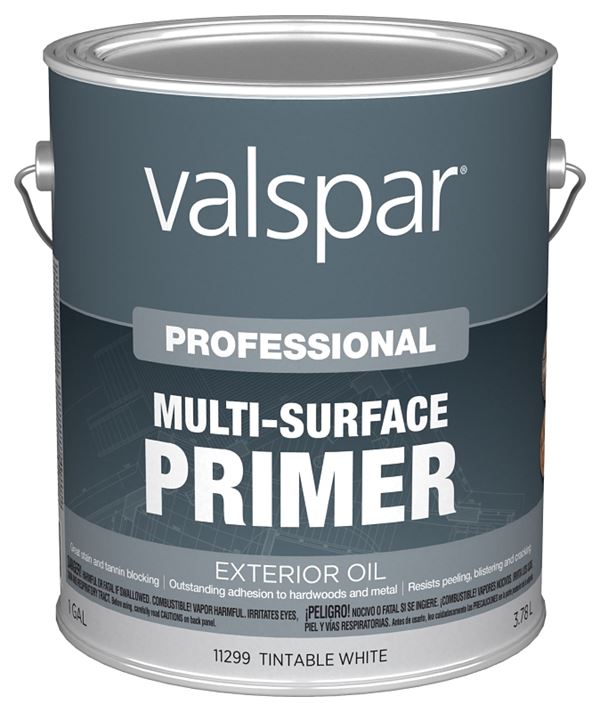 Valspar Professional 11299 Series 045.0011299.007 Multi-Surface Primer, Tintable White, 1 gal, Pack of 4