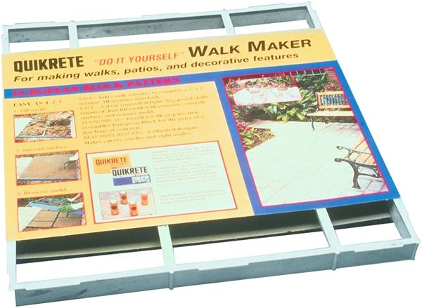 Quikrete Walk Maker Series 6921-34 Building Form, 2 ft L Block, 2 ft W Block, Plastic, 80 lb, European Block Pattern