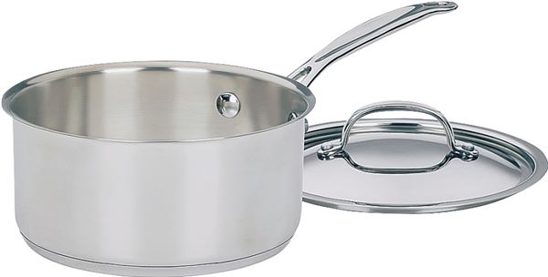 Cuisinart Chef's Classic 719-18 Sauce Pan with Cover, 2 qt Capacity, Aluminum, Polished Mirror, Riveted Handle