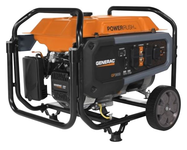 Generac GP Series 7677 Portable Generator, 30 A, 120 V, Oil, 3.7 gal Tank, 10.5 hr Run Time, Recoil Start