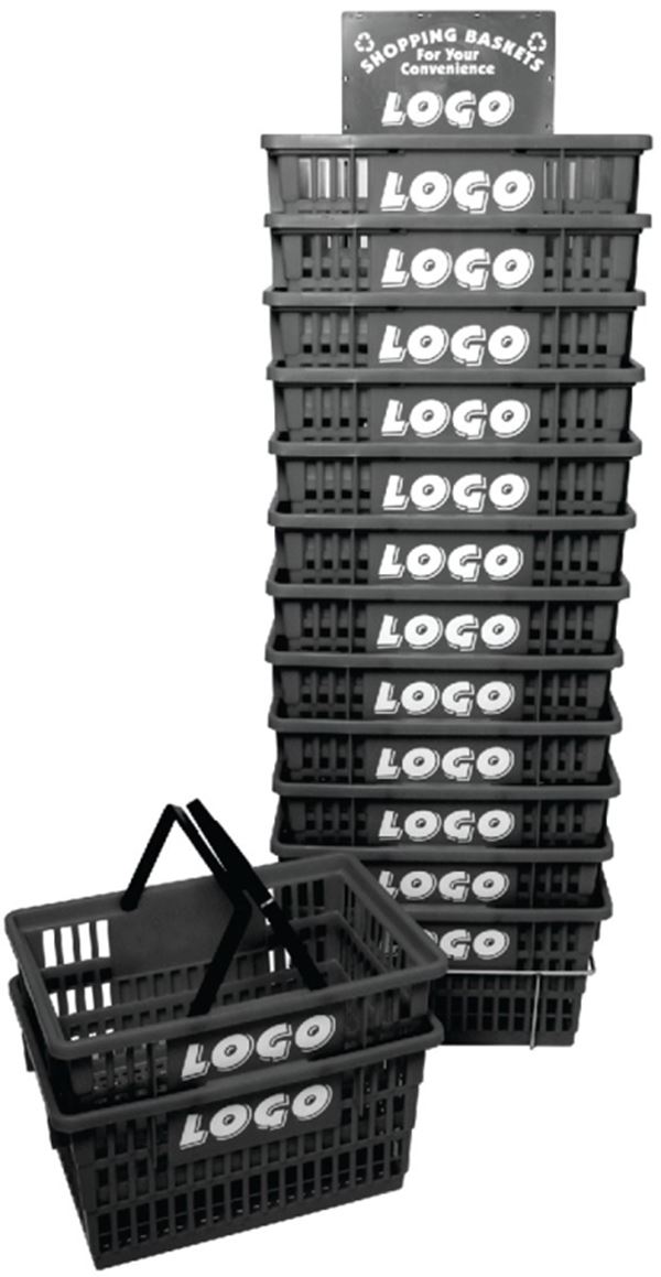 SHOPPING BASKET W/RACK, 15/SET