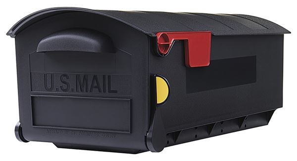 Gibraltar Mailboxes Patriot Series GMB515B01 Rural Mailbox, 1200 cu-in Capacity, Plastic, 12.4 in W, 21.3 in D, Black