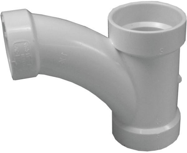 Canplas 194320 Reducing Combination Tee Pipe Wye, 2 x 2 x 1-1/2 in, Hub, PVC, White, SCH 40 Schedule