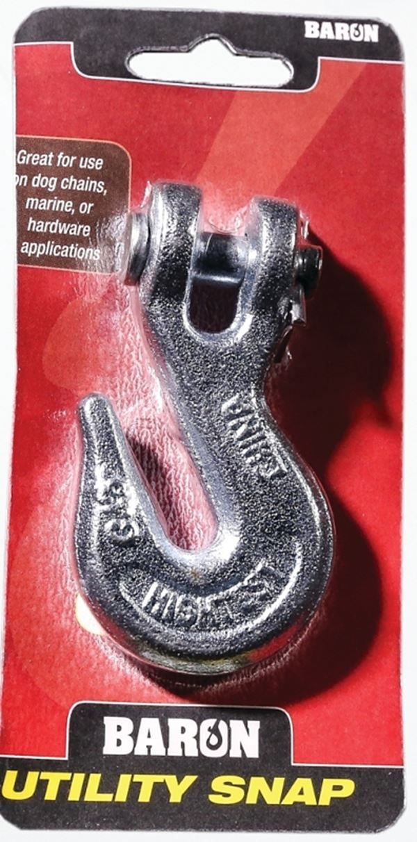 BARON C-330-1/4 Clevis Grab Hook, 2600 lb Working Load, Steel, Electro-Galvanized