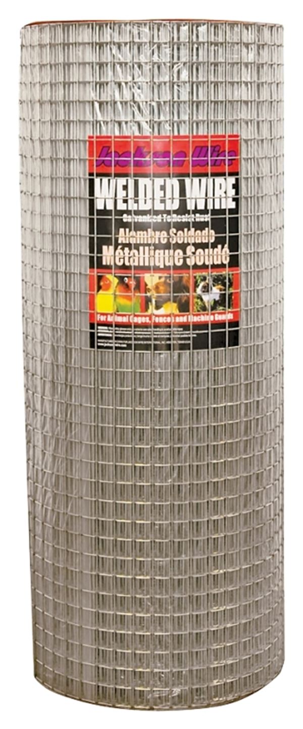 Jackson Wire 10 04 36 14 Welded Wire Fence, 100 ft L, 24 in H, 1 x 2 in Mesh, 14 Gauge, Galvanized