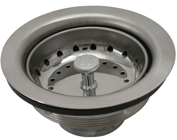 Keeney 1431SSTBX Basket Strainer with Fixed Post, 4-3/8 in Dia, Stainless Steel, Chrome