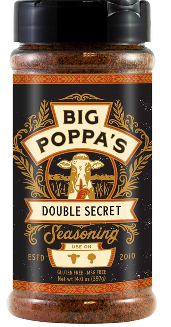 Big Poppa's OW86161-C BBQ Rub, Double Secret Steak Flavor, 14 oz Shaker