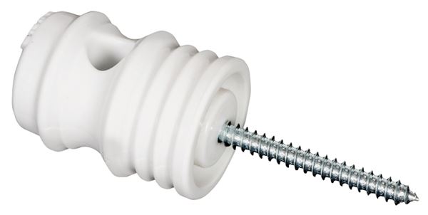 Zareba IWSD-Z Self-Drilling Insulator, Aluminum/Steel, Porcelain, White