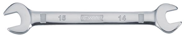 DeWALT DWMT75434OSP Open End Wrench, Metric, 14 x 15 mm Head, 7-13/32 in L, Polished Chrome