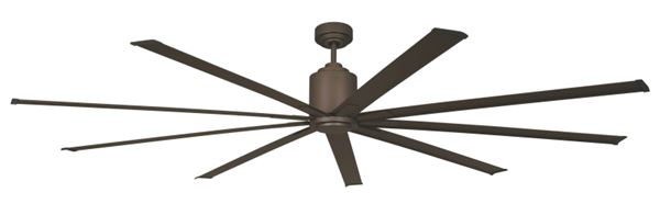 Big Air ICF96WLORB Ceiling Fan, 110 V, 6-Speed, 13,000 cfm Air