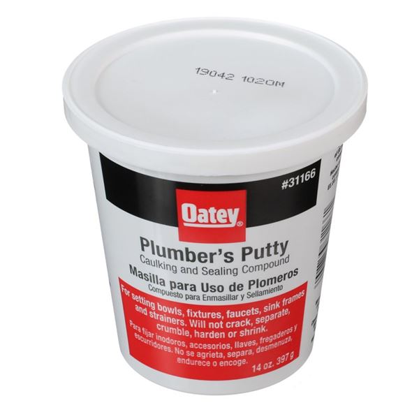 Oatey 31166 Plumbers Putty, Solid, Off-White, 14 oz