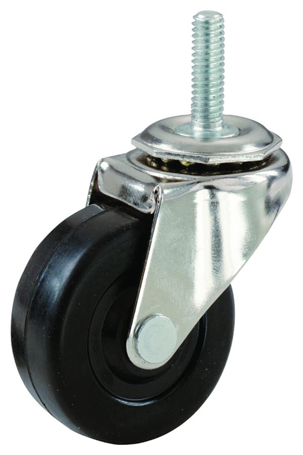 Shepherd Hardware 9196 Swivel Caster, 4 in Dia Wheel, 15/16 in W Wheel, Rubber Wheel, 115 lb