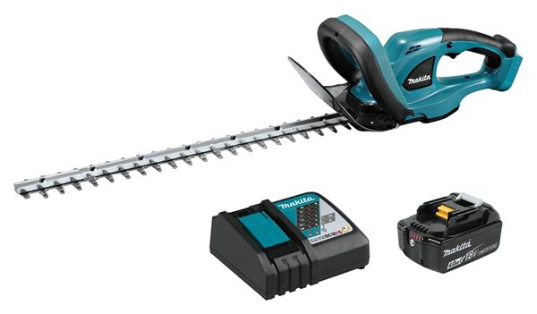 Makita XHU02M1 Hedge Trimmer Kit, Battery Included, 4 Ah, 18 V, Lithium-Ion, 22 in Blade, Soft-Grip Handle