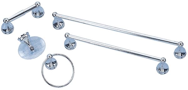 Boston Harbor L5000-CH Bath Accessory Set, Chrome, 5-Piece, For: Bathroom