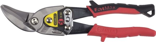 STANLEY FMHT73559 Aviation Snip, 12-1/2 in OAL, 1-9/5 in L Cut, Left Cut, Alloy Steel Blade, Cushion-Grip Handle