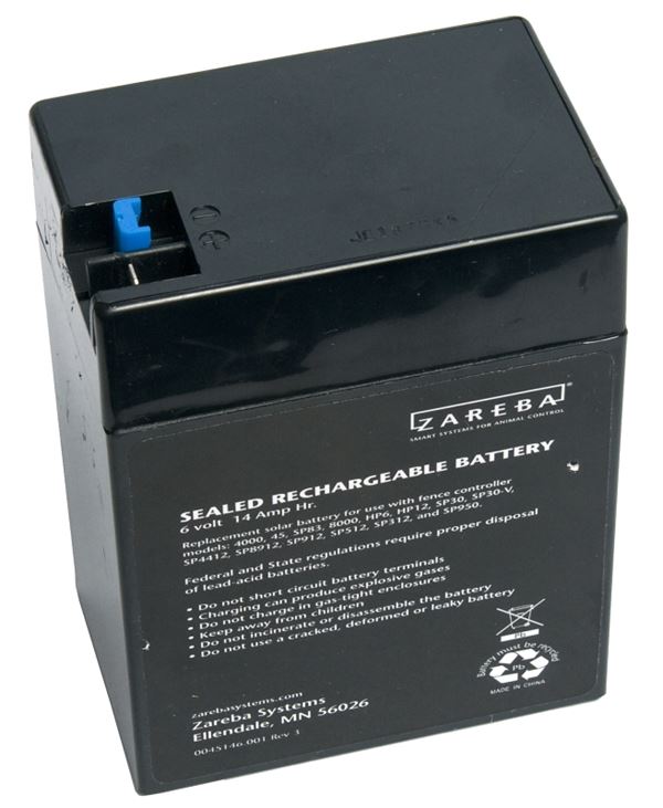 Zareba Fi-Shock ASB30 Solar Battery, 6 V Battery, Lead Acid