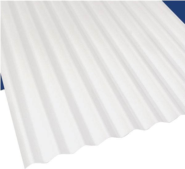 Sun N Rain 103694 Corrugated Roofing Panel, 12 ft L, 26 in W, PVC, White, Pack of 10