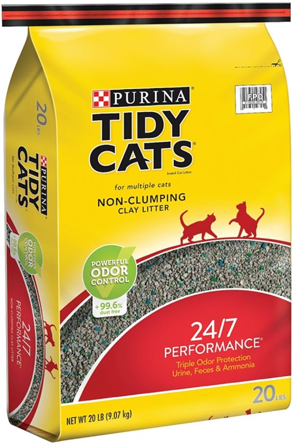 Tidy Cats 7023010720 Cat Litter, 20 lb Capacity, Gray/Tan, Granular Bag