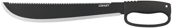 Coast F1400 Utility Machete, 19-1/4 in OAL, 14 in Blade, Stainless Steel Blade, Full Tang, Saw Blade, Nylon Handle