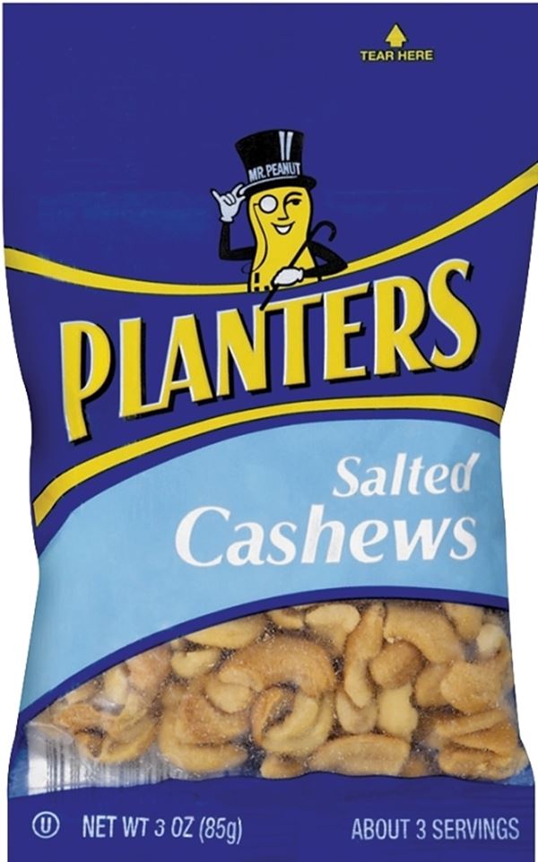 Planters 422465 Cashew, 3 oz, Bag, Pack of 12