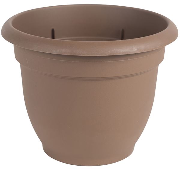 Bloem 20-56312CH Planter, 12 in Dia, 10-1/4 in H, 13 in W, Round, Plastic, Chocolate