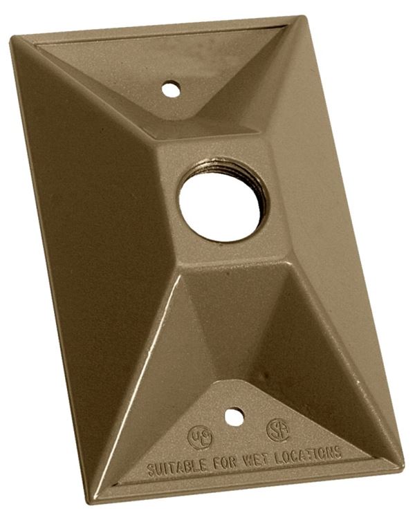 BWF 811AB-1 Lampholder Cover, 4-1/2 in L, 2-7/8 in W, Rectangular, Metal, Bronze